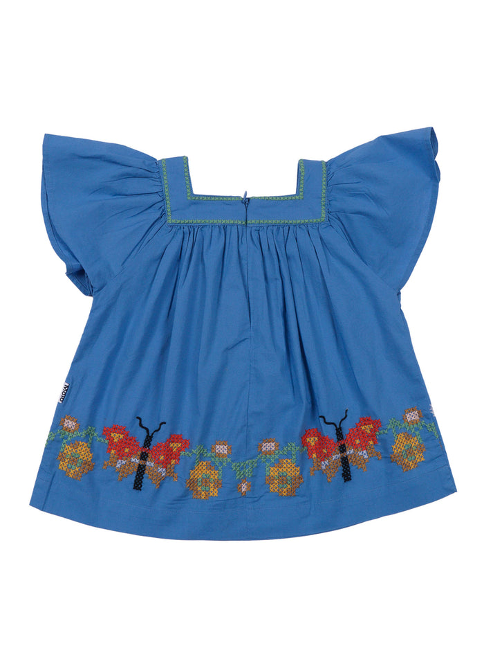 Rosalyn Blouse Blue Cotton Organic