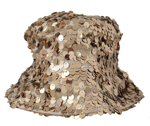 Dolce & Gabbana HAT9295 100% Polyester; Lining: 100% Silk bucket hat in gold