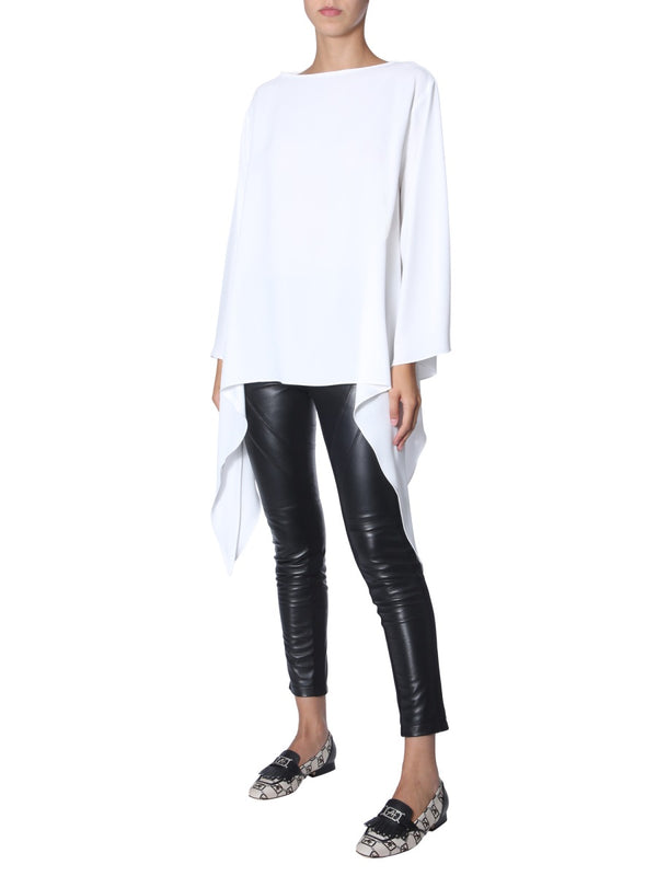 Oversize Fit Blouse White Acetate Shirt