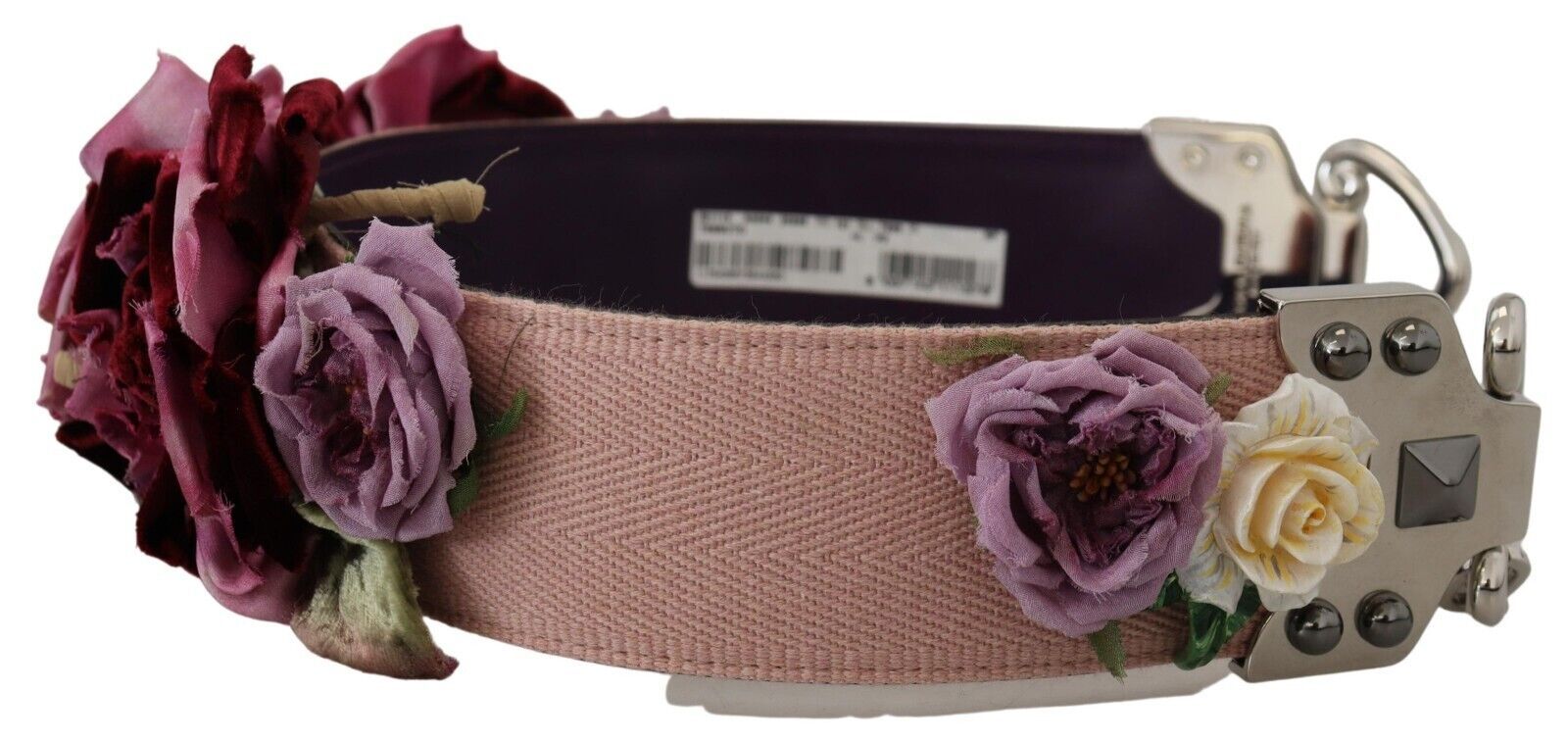 Multicolor Floral Appliques Metal Shoulder Strap Leather Bag