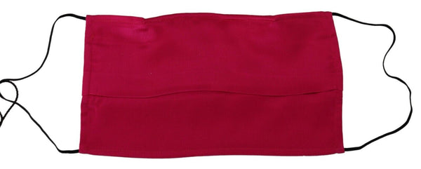 Red Cotton Pleated Elastic Ear Strap One Size Face Mask Accessory