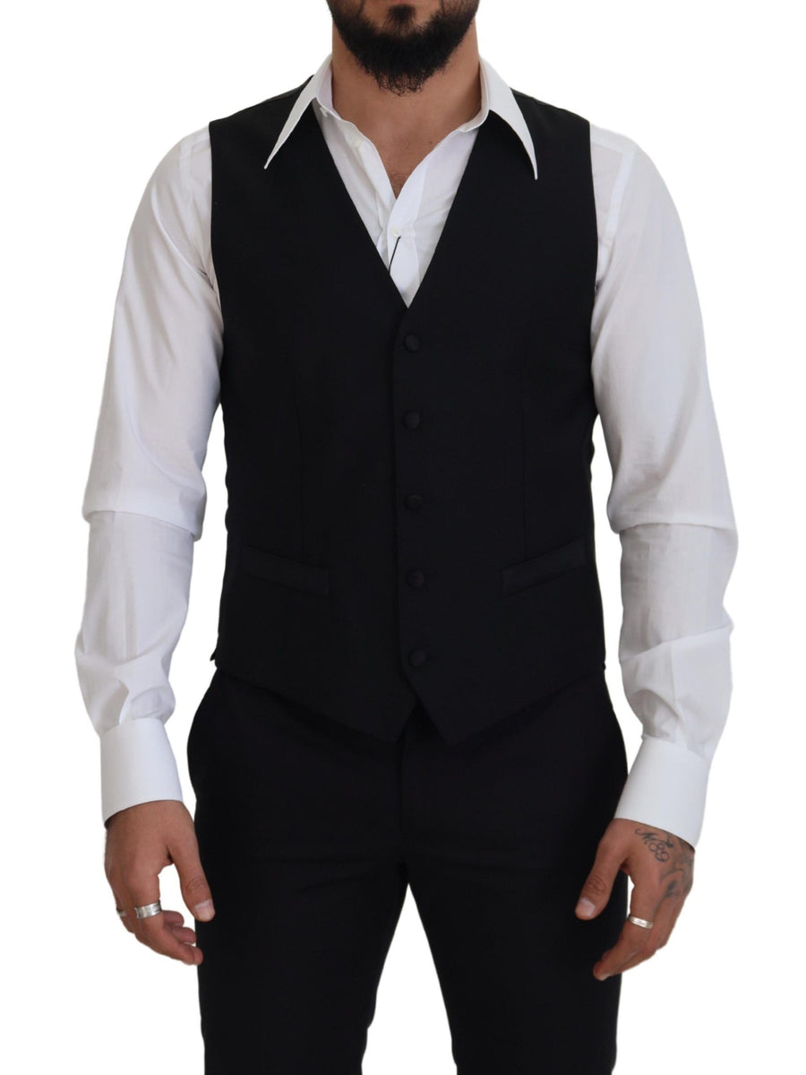 Dolce & Gabbana 77% Virgin Wool vest in black