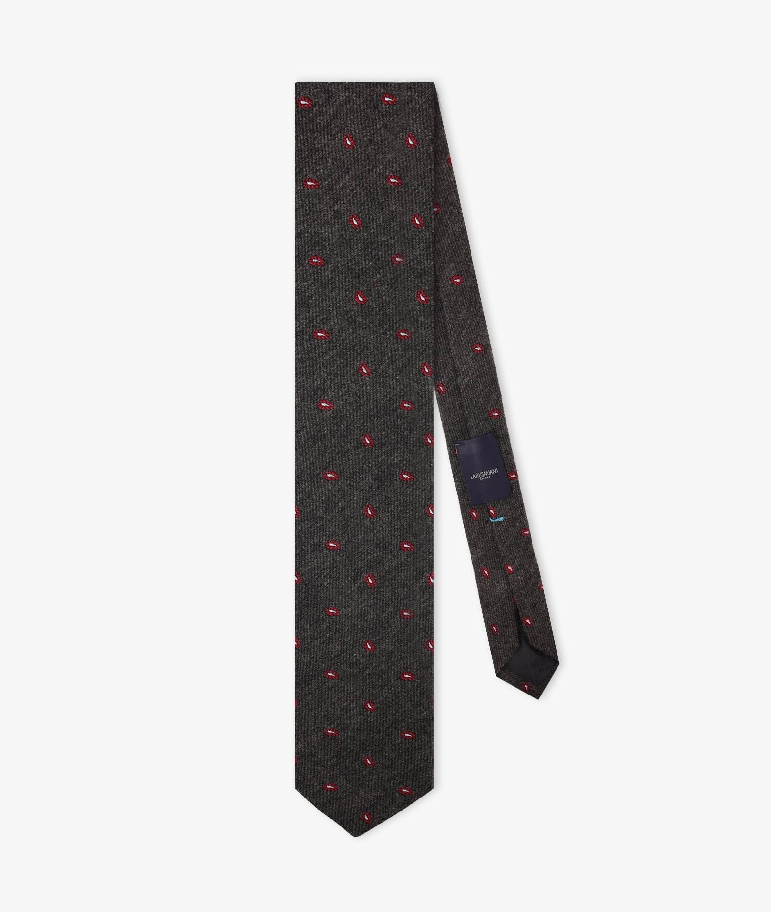 Jacquard Tie Grey Paisley Pattern