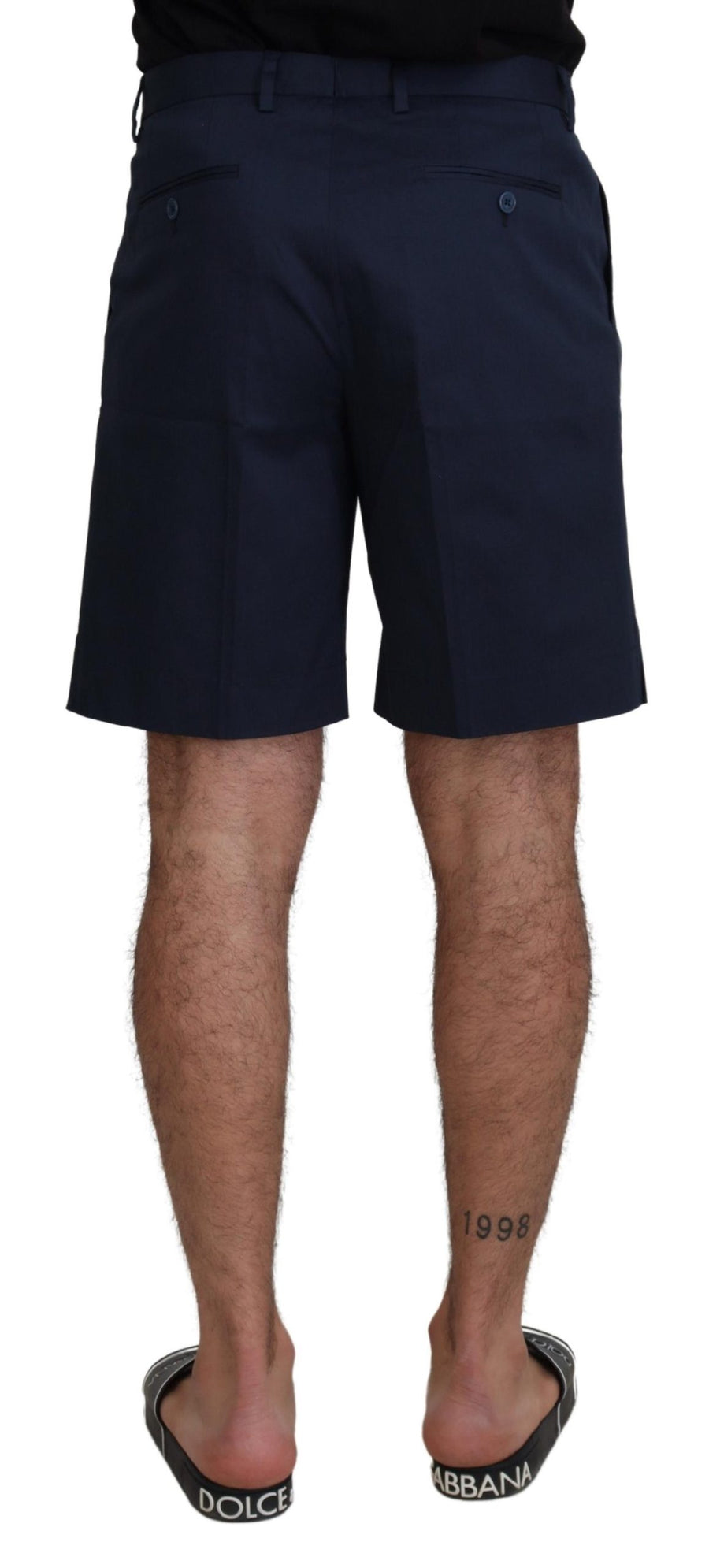 Dolce & Gabbana 97% Cotton chino shorts in navy