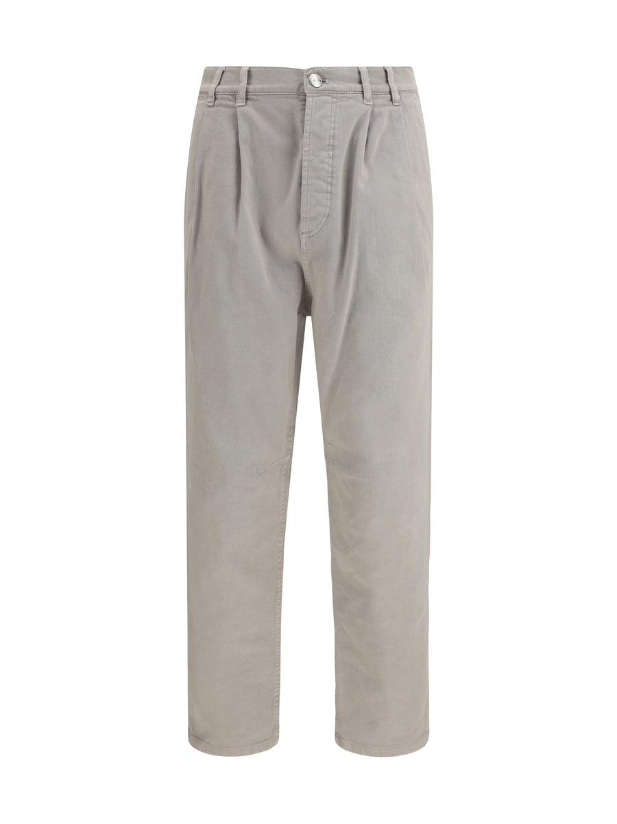 Trousers Stretch Canvas Brown Freddo Cotton