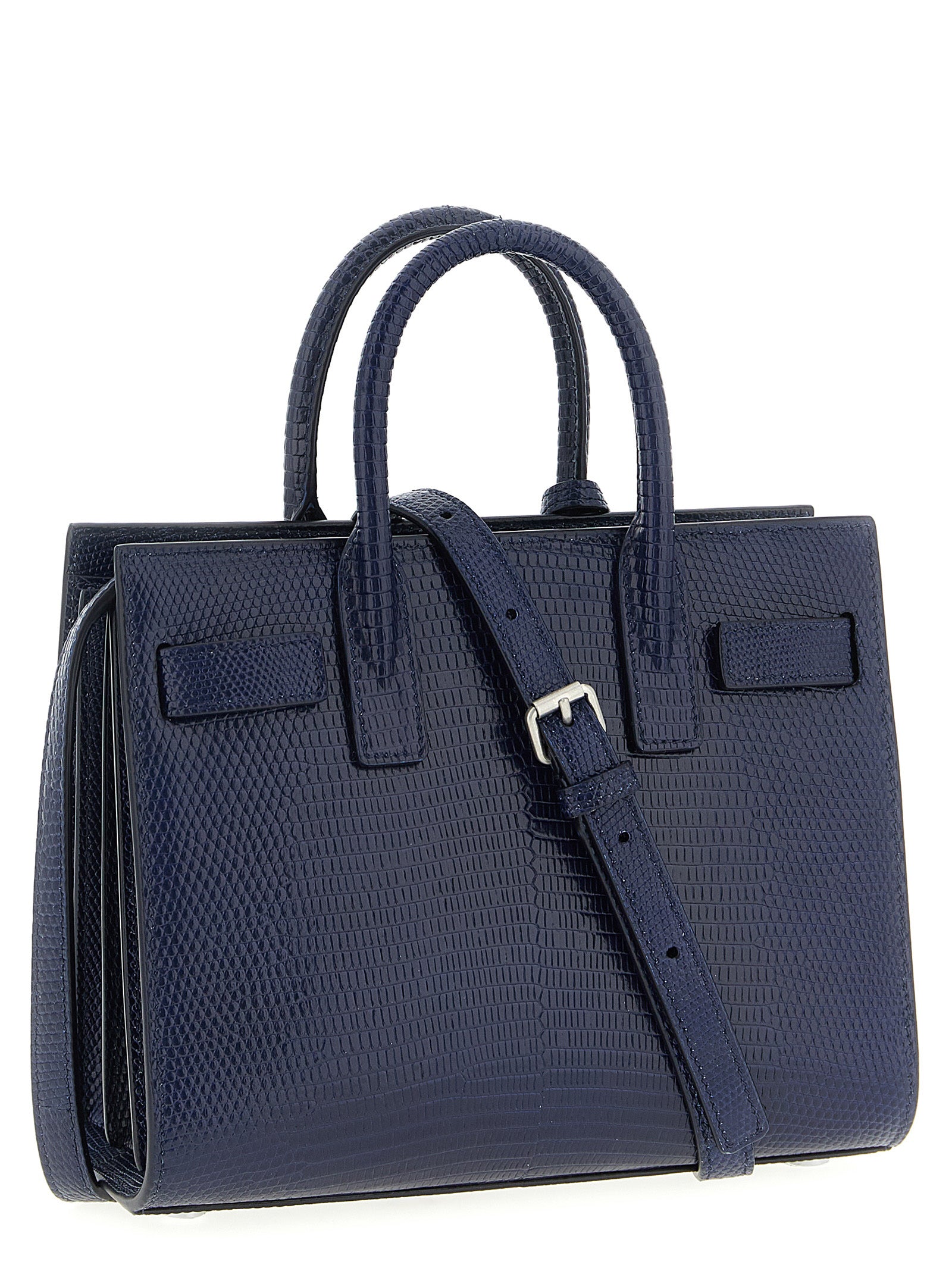 Nano Sac De Jour handbag Blue Lizard Hand Bags