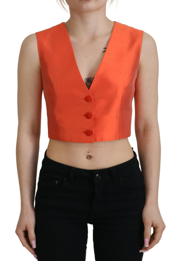 Dolce & Gabbana 96% Silk vest in orange