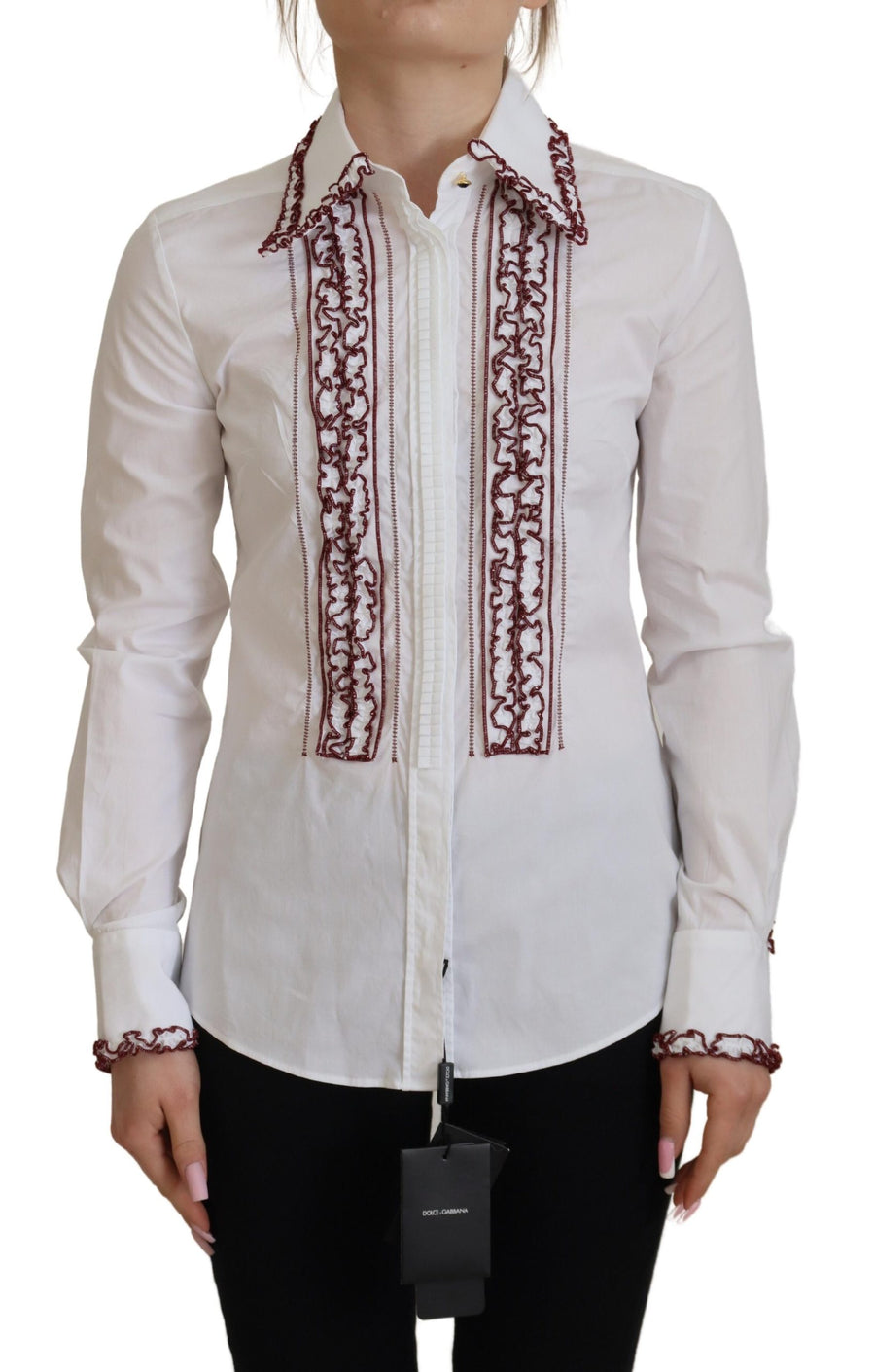 Dolce & Gabbana 97% Cotton 3% Elastane blouse in white