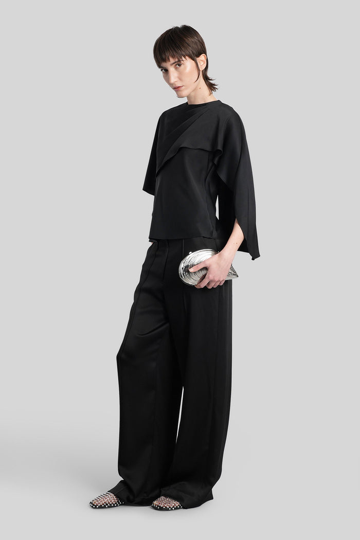 Kyra Pants in black acetate Abbigliamento