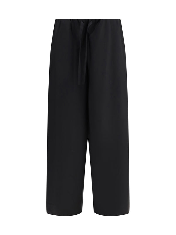 Drawstring Dinner Trousers Black Wool