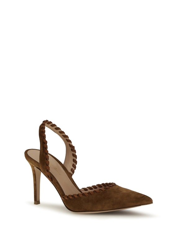 Suede Pumps Luggage-Sedona Luggage/sedona Calf Leather Sandal