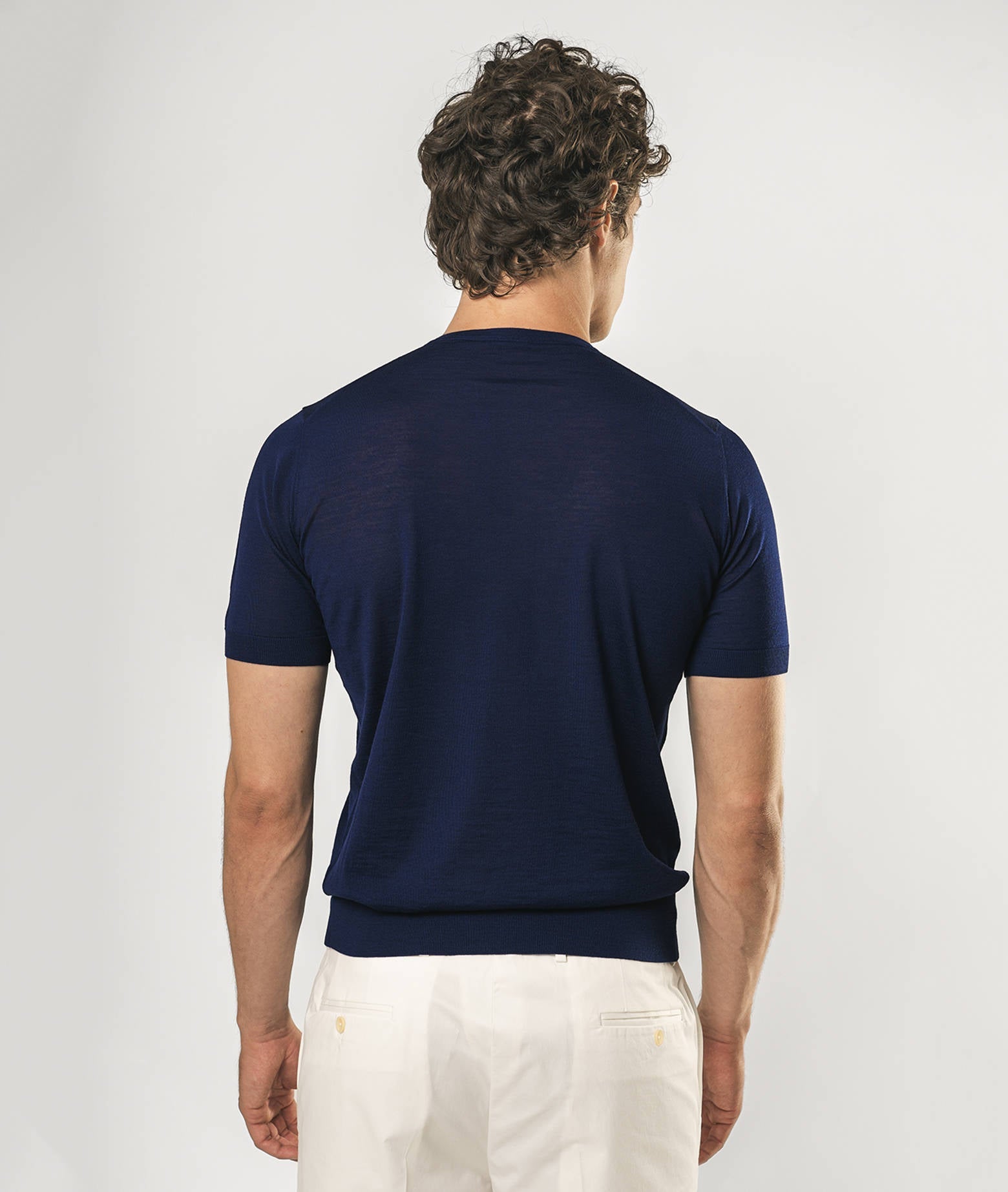 Wool T-Shirt Mentone Black Round Neck