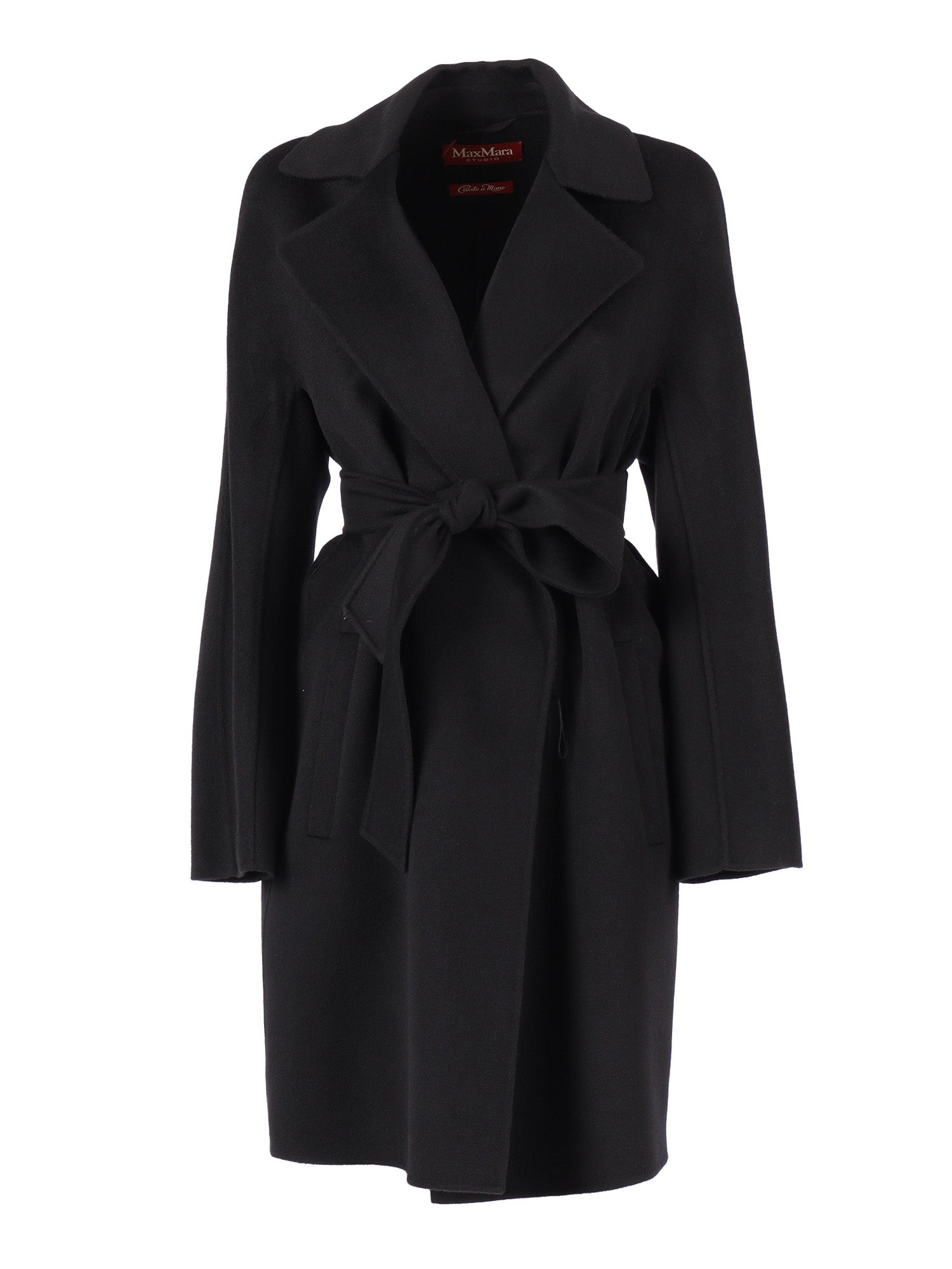 Coat Black Virgin Wool Silk Cashmere