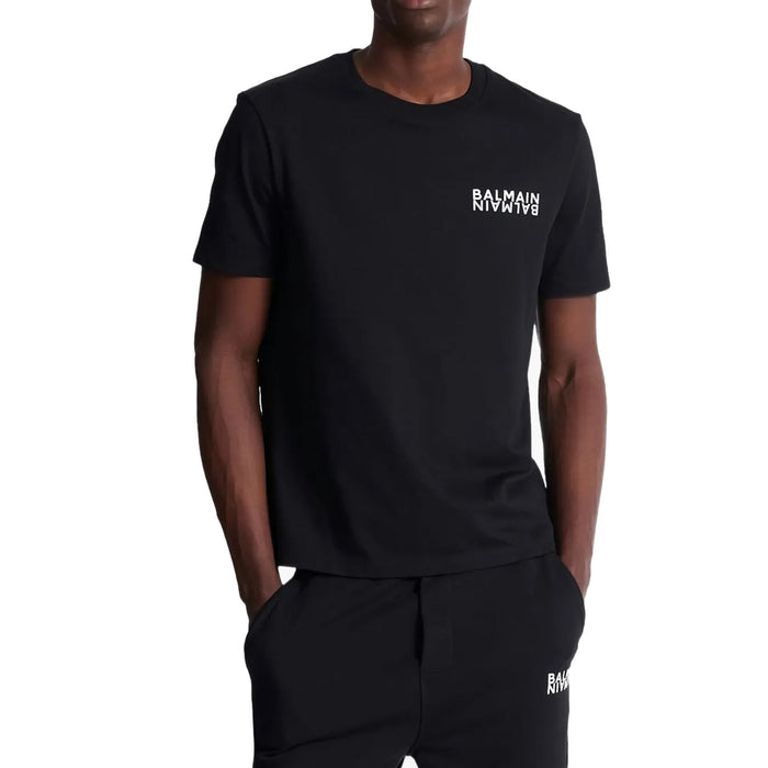 Logo-Print T-Shirt Black Cotton