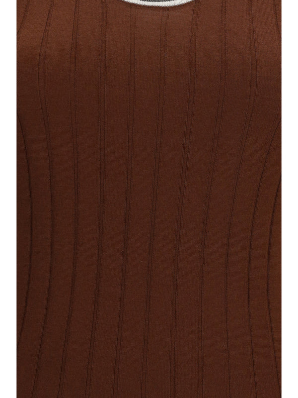 Top Ribbed Jersey Mulberry-Panama Mulberry/panama Fleece Wool (ovis Aries) Tops