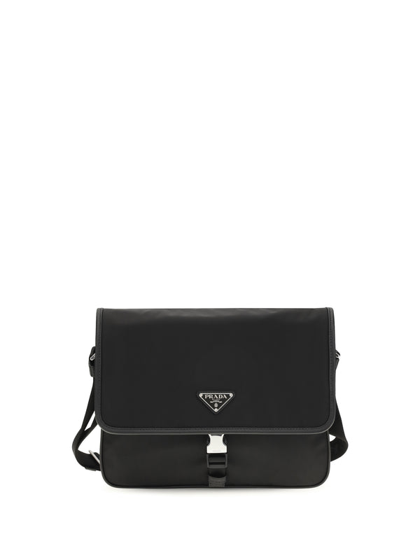 Prada 100% recycled polyamide shoulder bag in black
