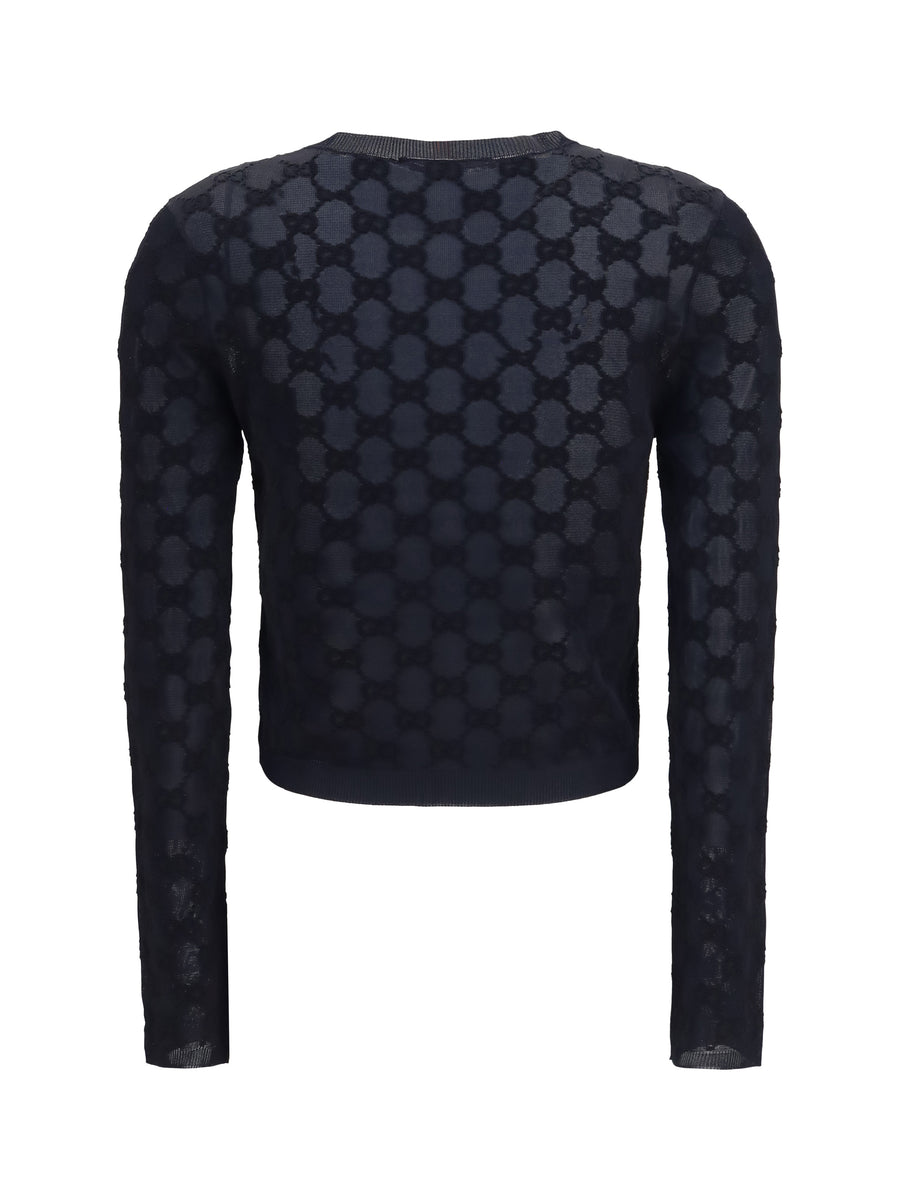 Cardigan Gg Viscose Crepe Black