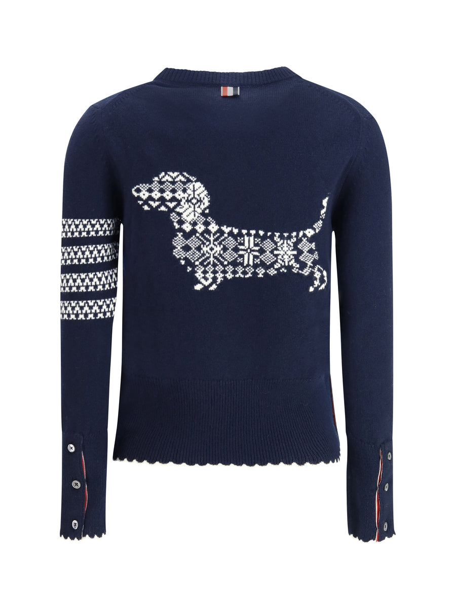 Knit Sweater Holiday Hector Navy Fleece Wool