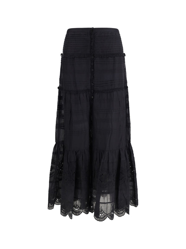 Marant Etoile 34% Viscose; 33% Cotton; 33% Fabric skirt in black
