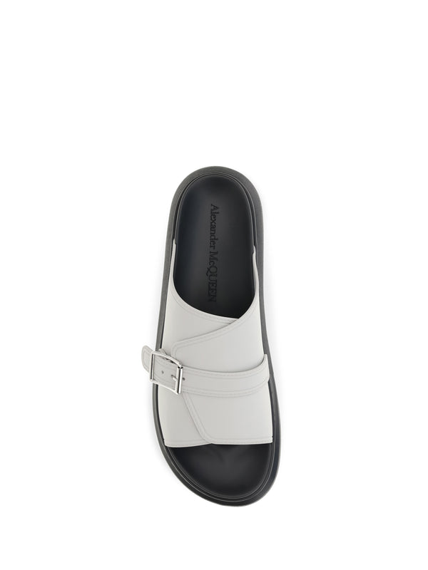 Buckle Slide Sandals Ash Grey Trainers