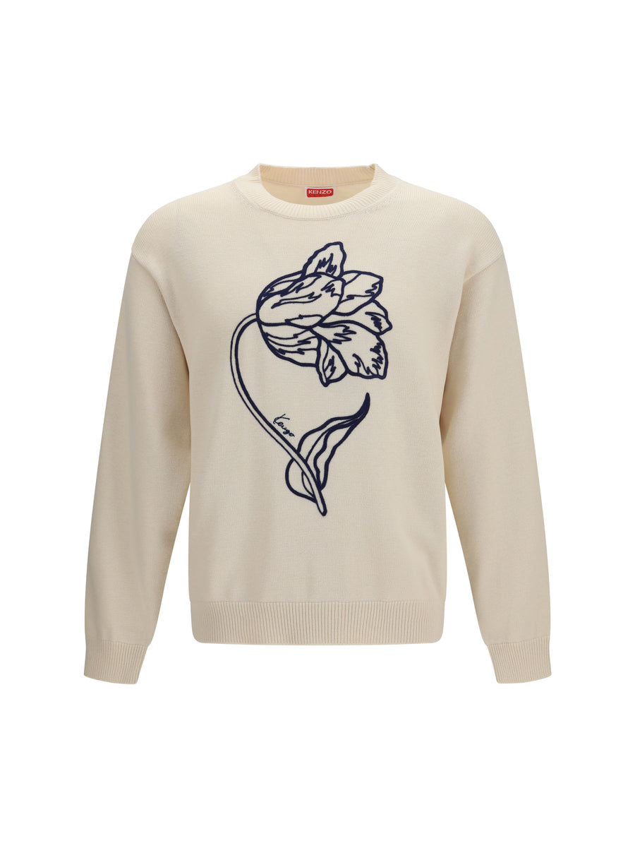 Sweater Tulip Off-White Wool-Cotton Off White Wool And Cotton Blend