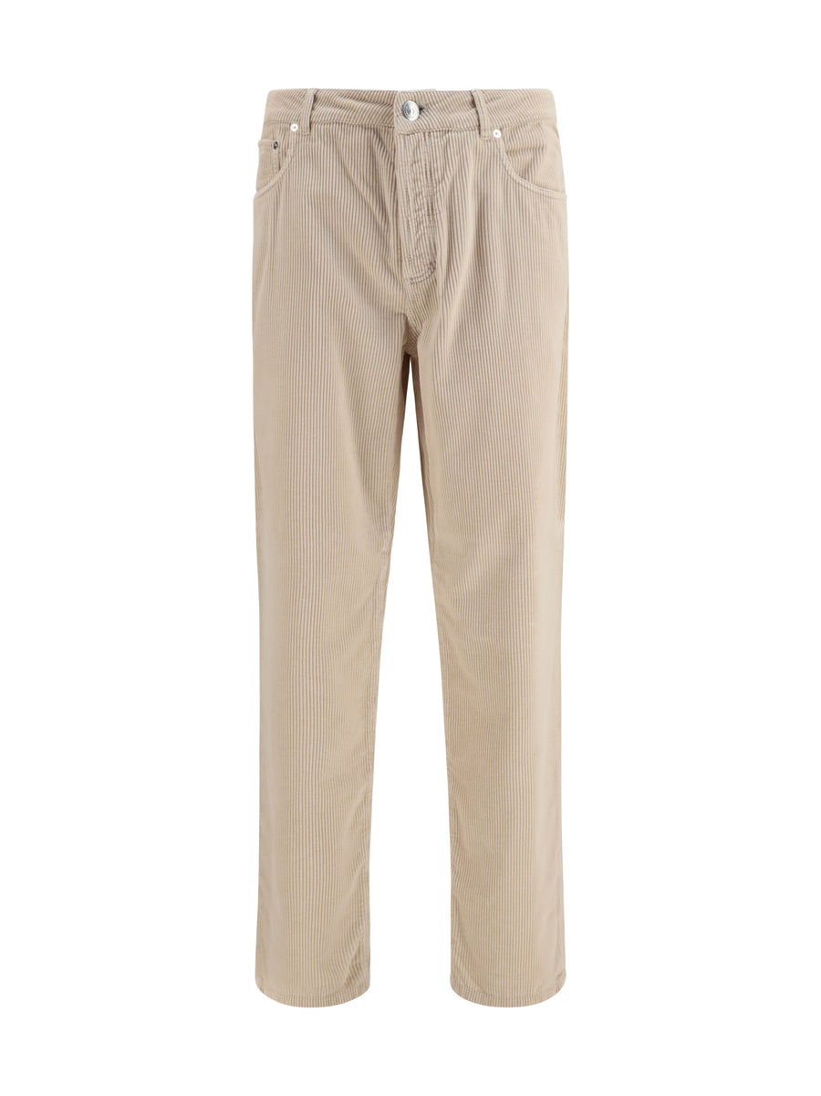 Corduroy Pants Sand-Pearl Sand/pearl Cotton Trousers