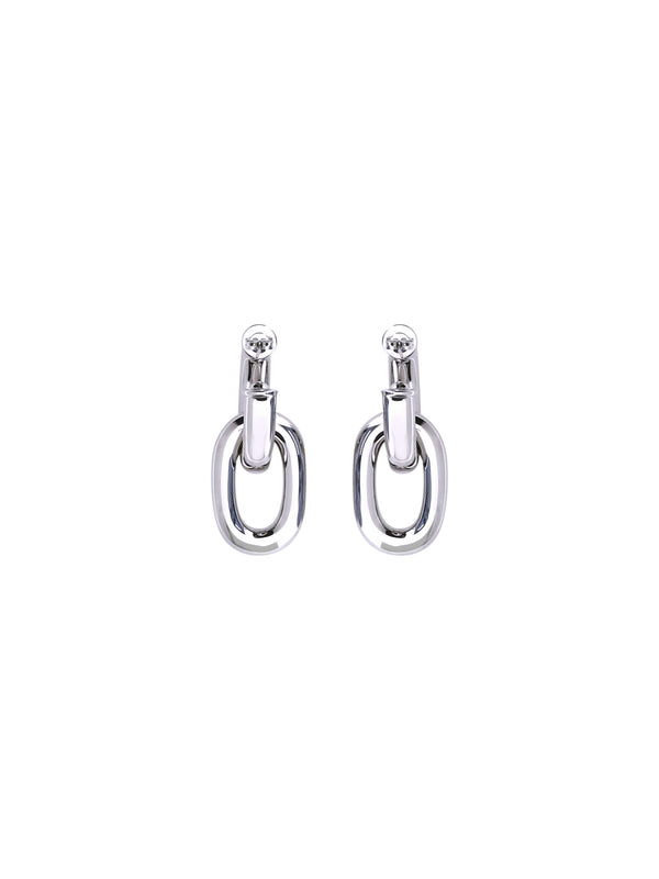 Double Xl Link Earrings Silver General Resin