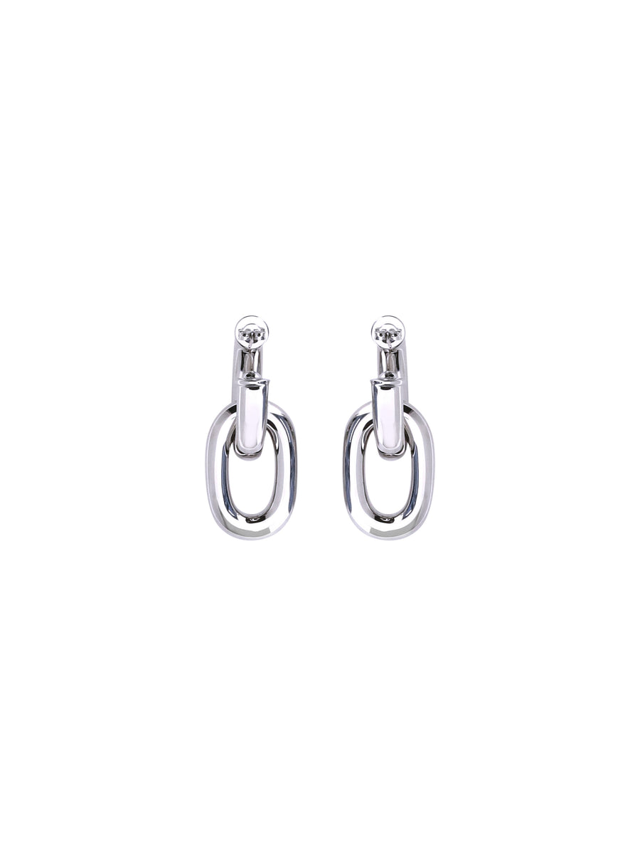 Double Xl Link Earrings Silver General Resin