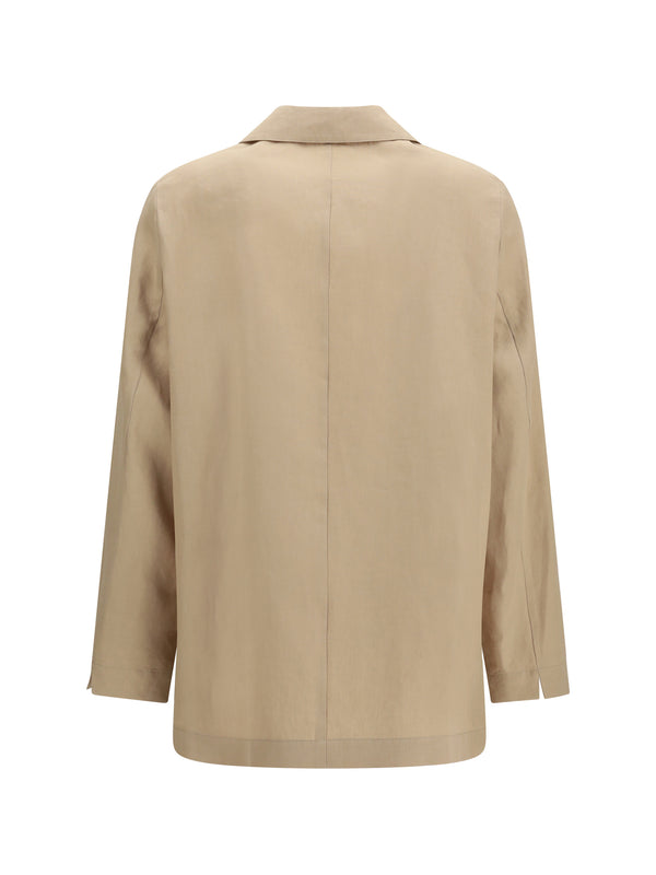 Jacket Wool-Cotton Beige Wool (ovis Aries) Blazers