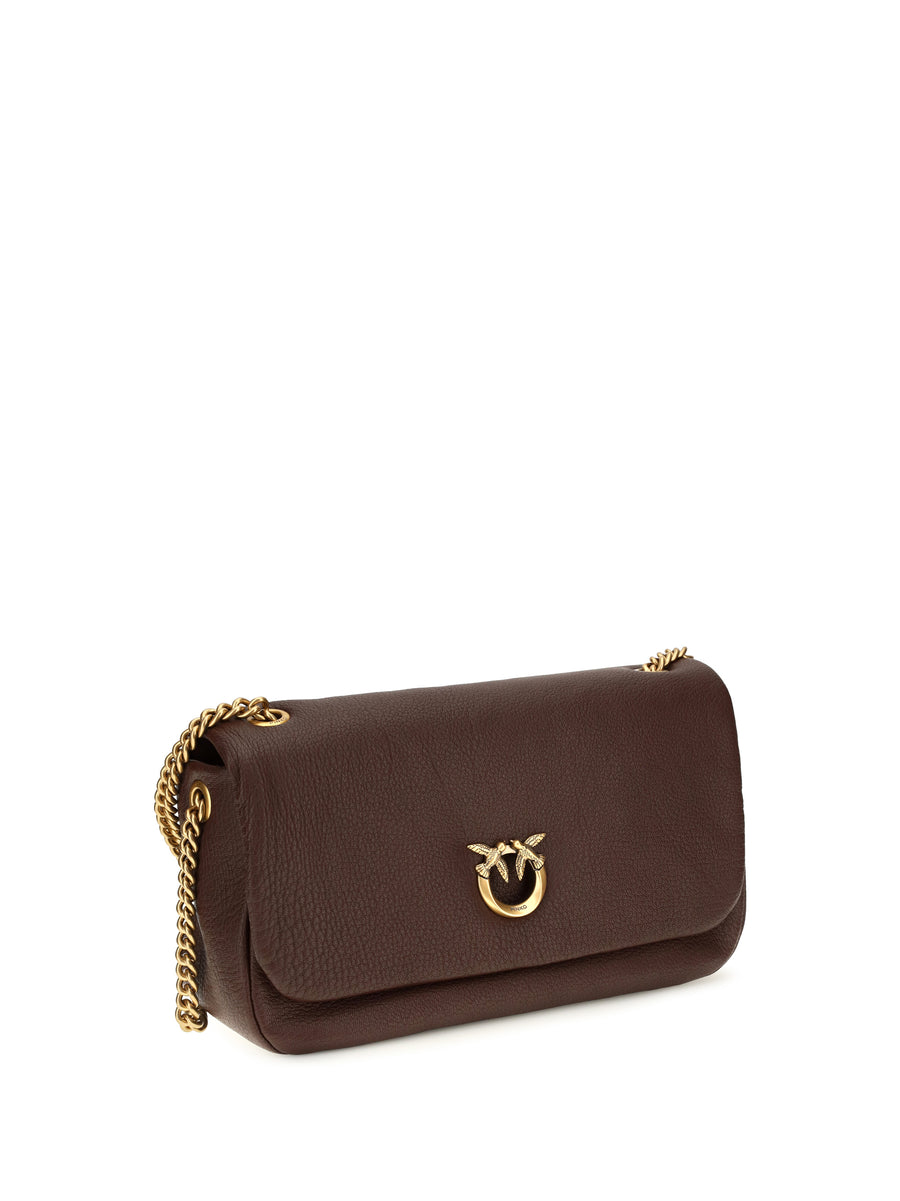 Leather Shoulder Bag Love Birds Click Soft Chestnut Intense Chestnut/antique Gold Calf