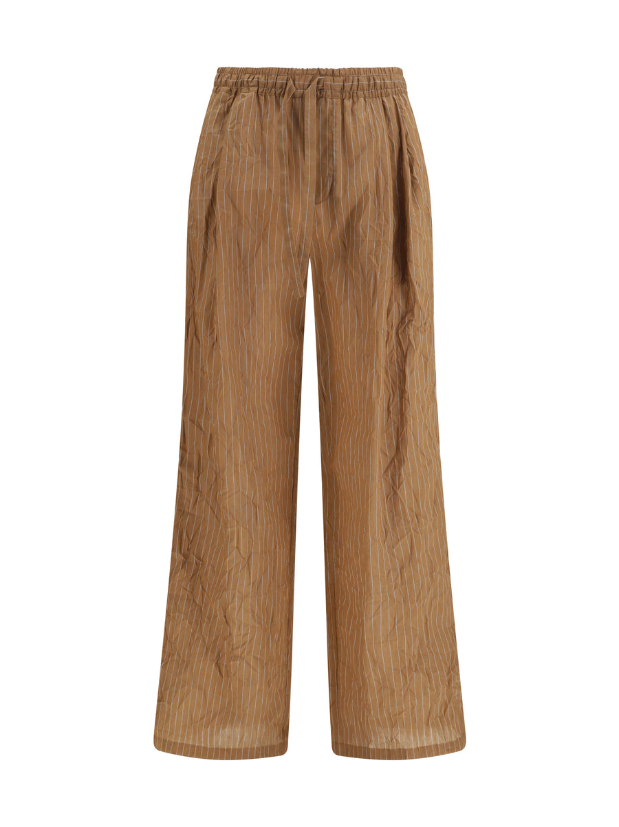 Dolce & Gabbana 47% Linen; 36% Cotton; 15% Nylon; 2% Silk trousers in brown