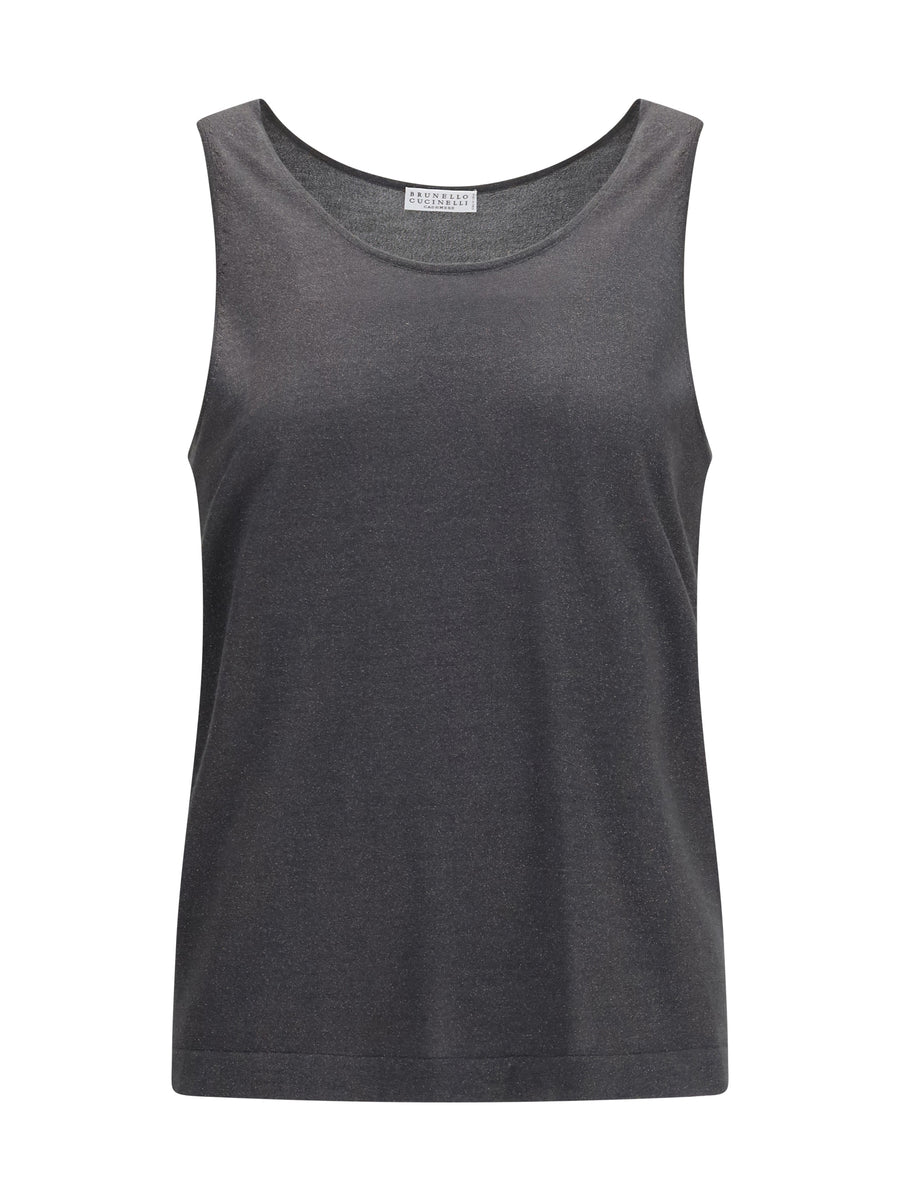 Brunello Cucinelli 51% cashmere tank top in gray