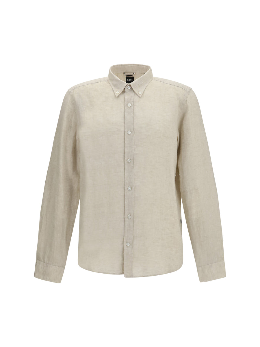 Linen Shirt Regular Fit Open Beige