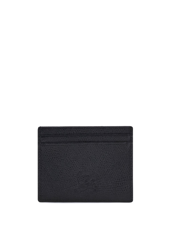Card Holder Logo Black Calf Leather Umbrellas