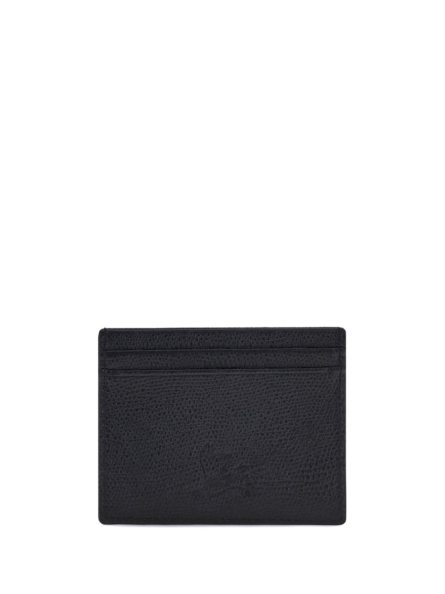 Card Holder Logo Black Calf Leather Umbrellas