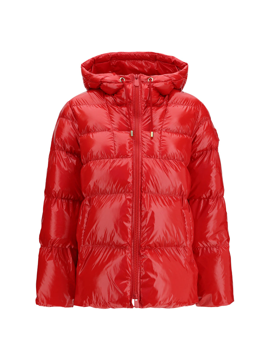 Hooded Eleodoro Down Jacket Rosso Burgundy Wine