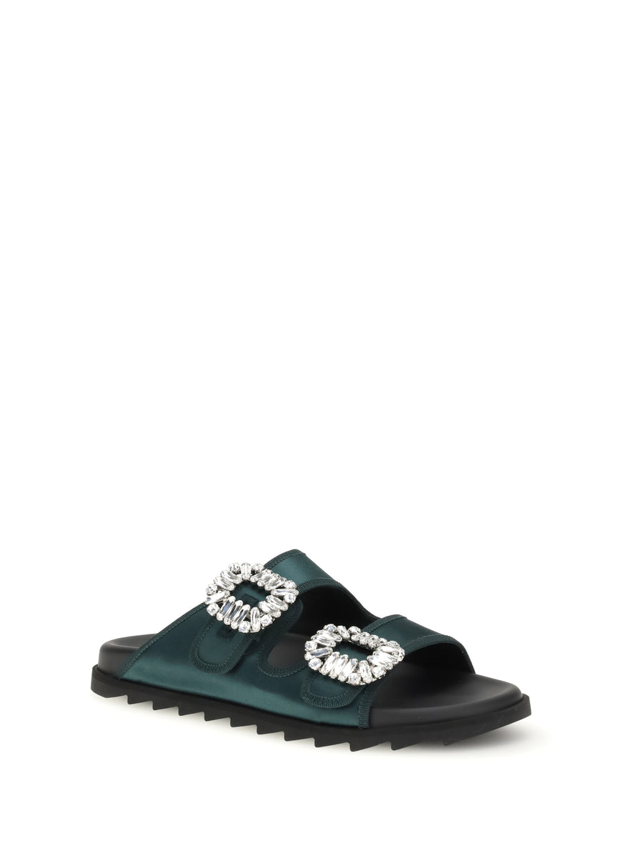 Sandals Slidy Viv Forest Upper: Fabric