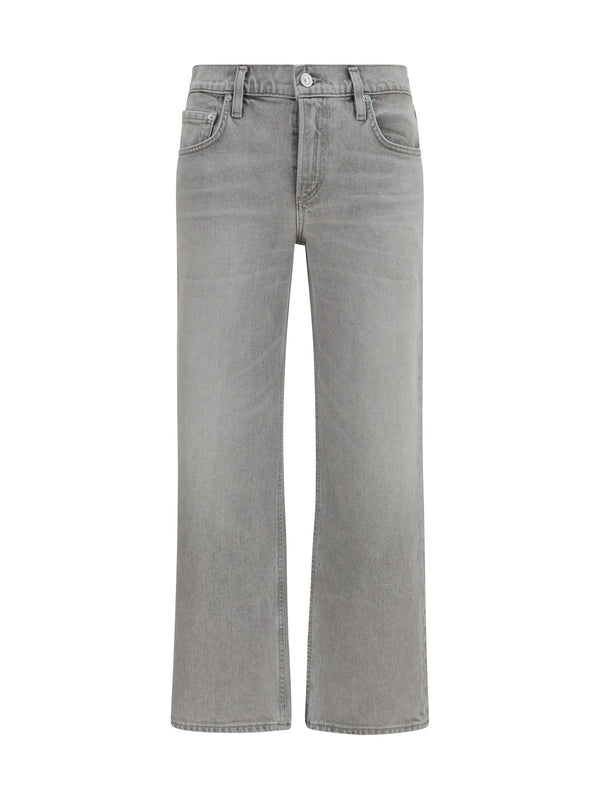 Jeans Vintage Straight-Leg Quartz Grey Cotton