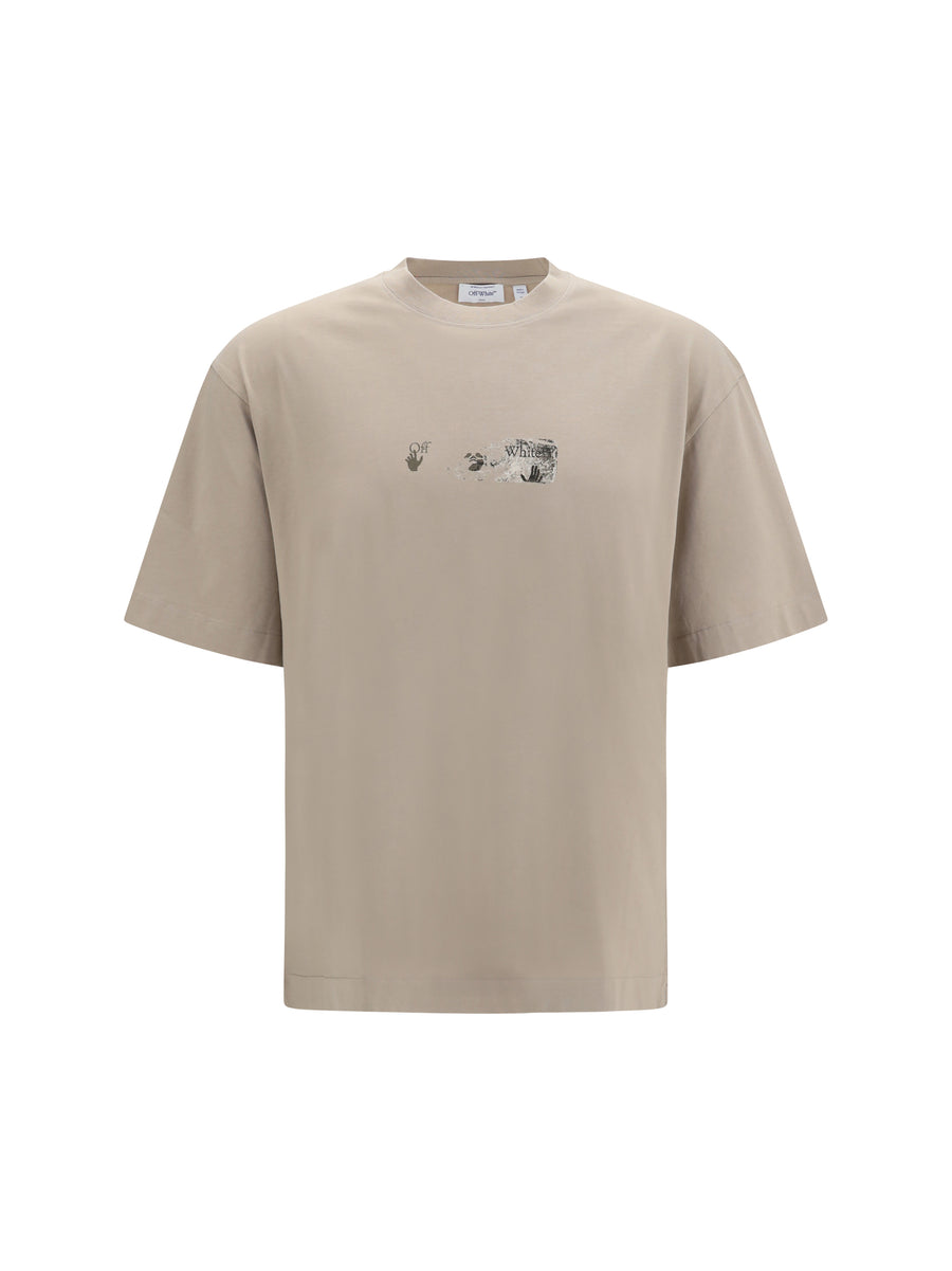 Off-White 100% Cotton t-shirt in beige