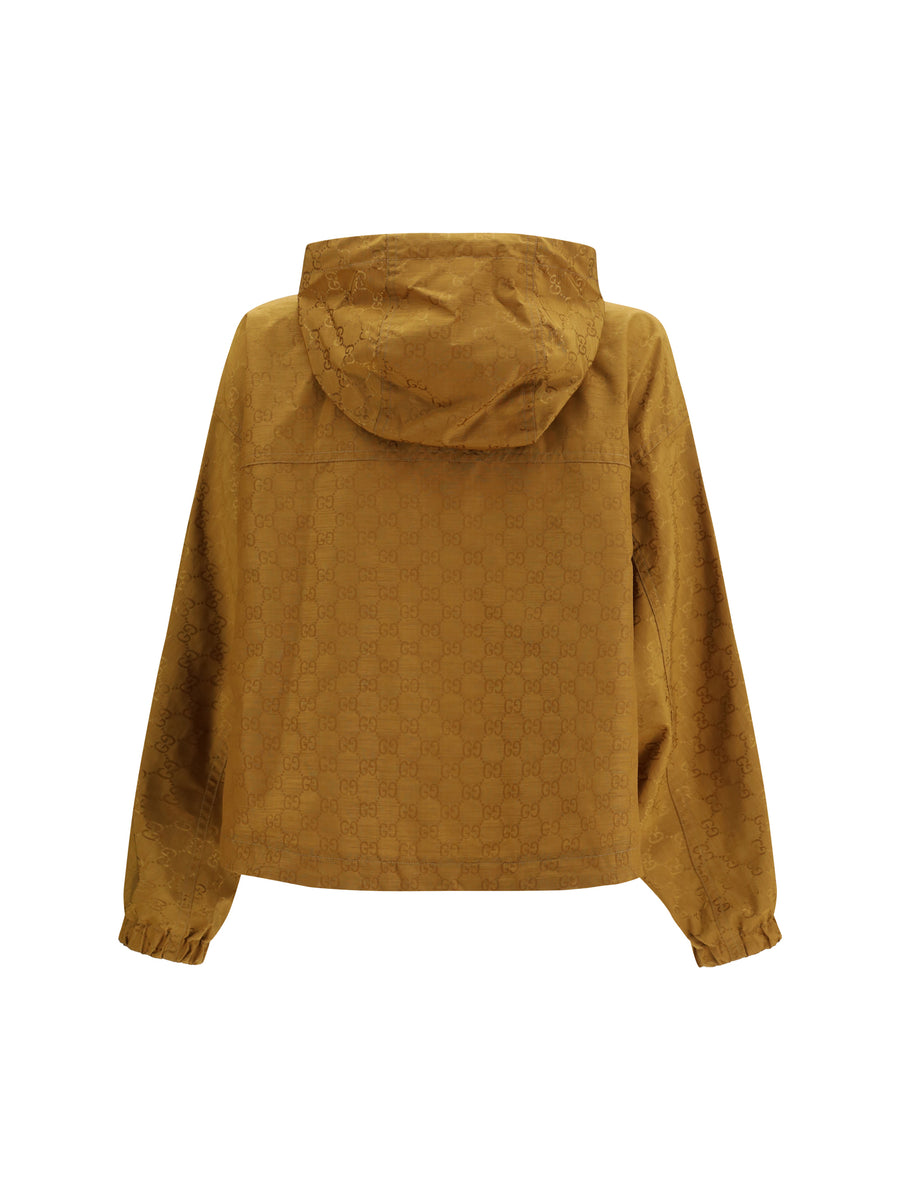 Jacquard Jacket Caramel Suede Nylon Puffer