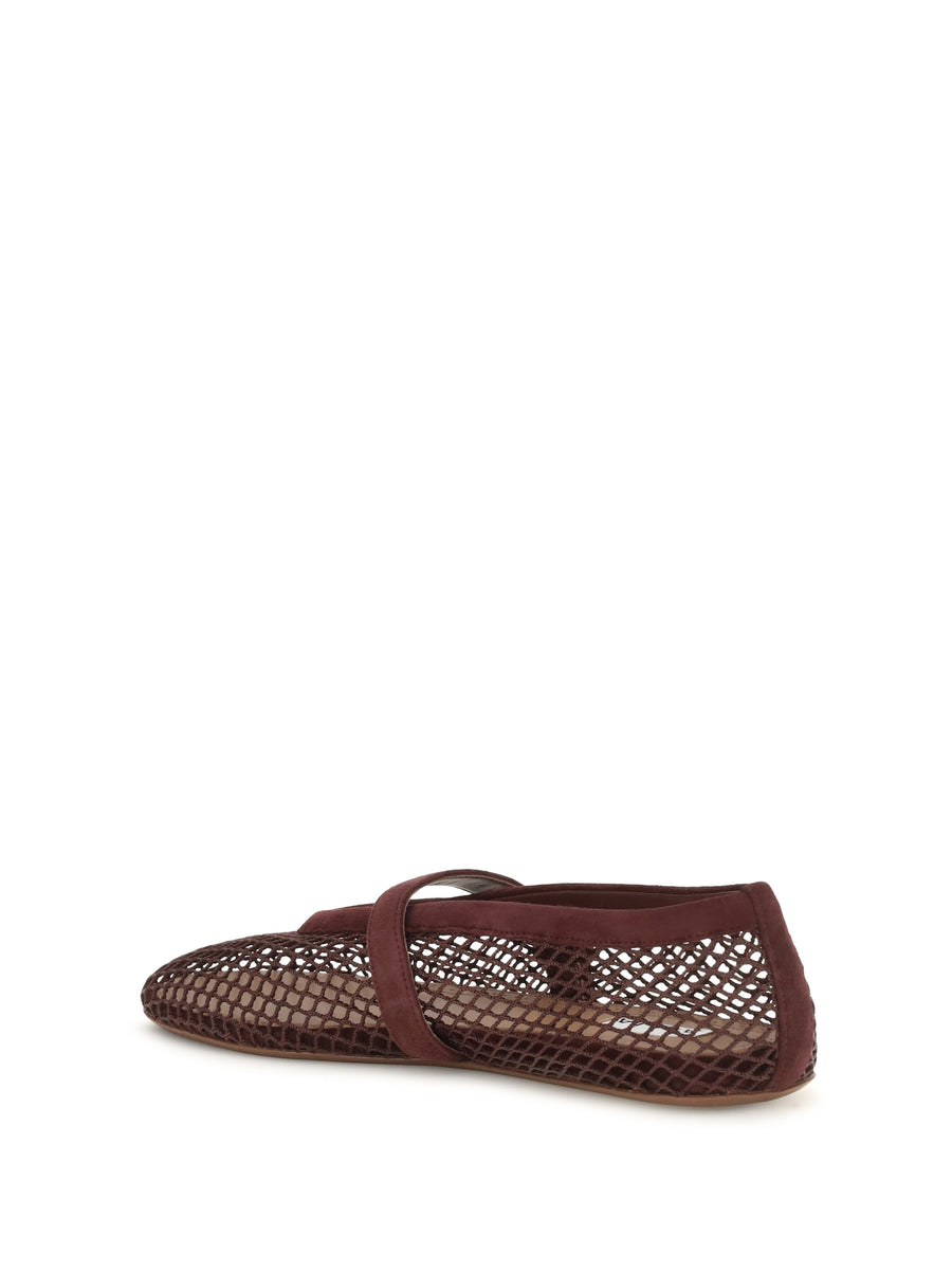 Mesh Ballerinas Garnet Red Upper: Lambskin Ballerina Shoes