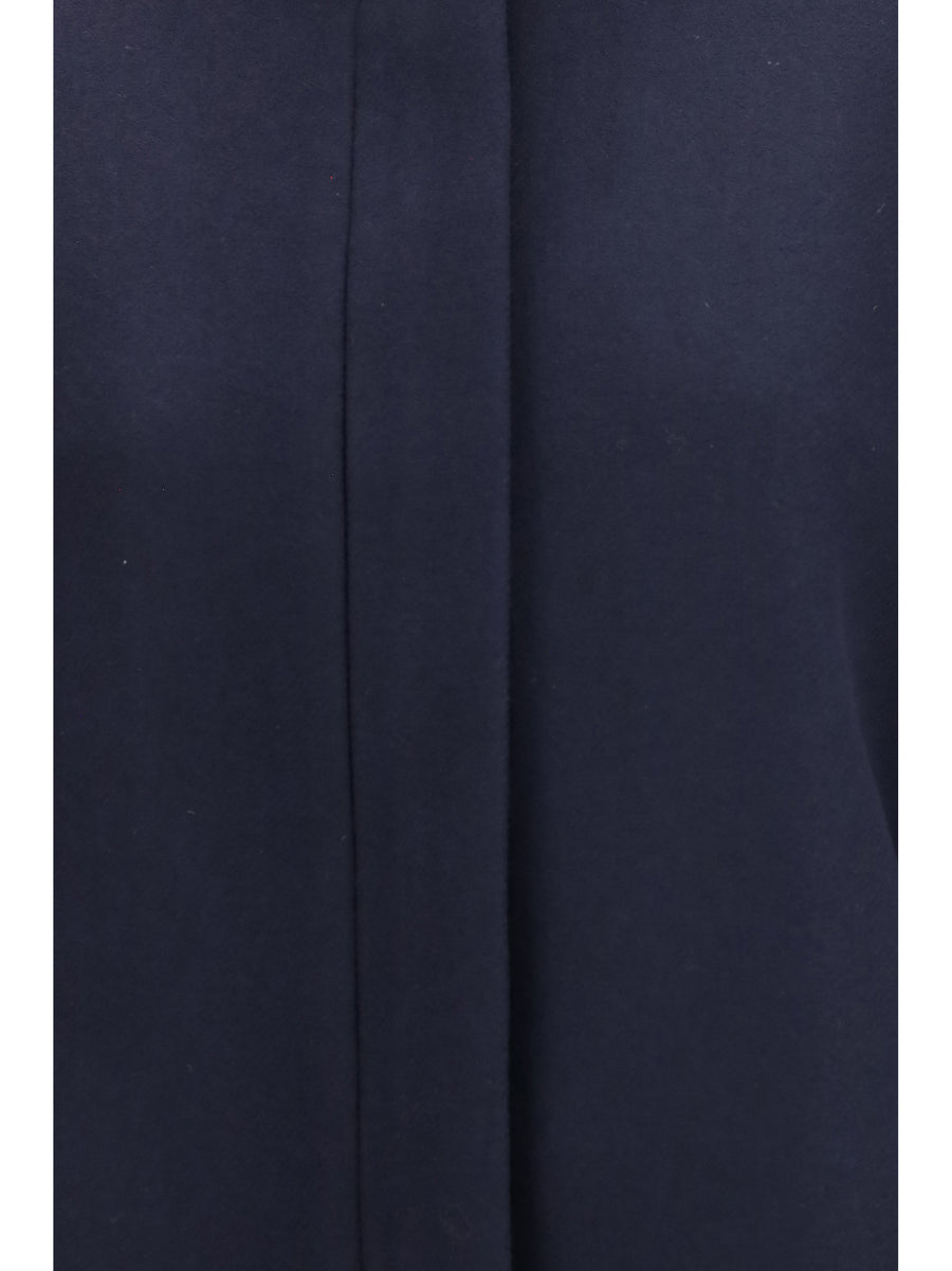 Loose-Fit Jacket Navy Wool (ovis Aries)
