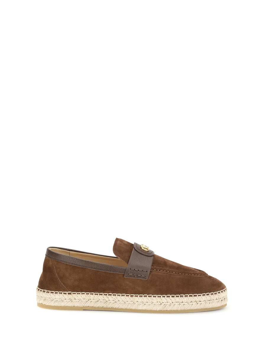 Suede Espadrilles Bark Brown Calf Leather
