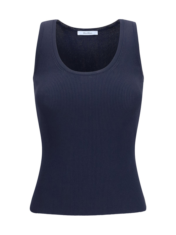 Tank Top Ribbed Jersey Navy Blue Viscose T-shirts & Jerseys