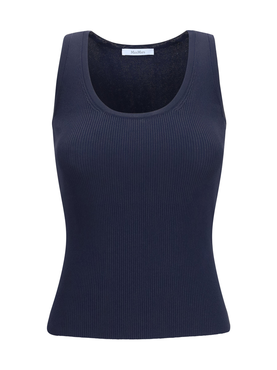 Tank Top Ribbed Jersey Navy Blue Viscose T-shirts & Jerseys