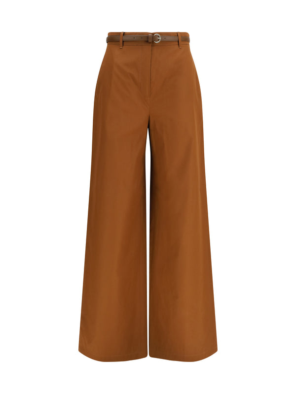 Max Mara Studio 100% cotton trousers in brown