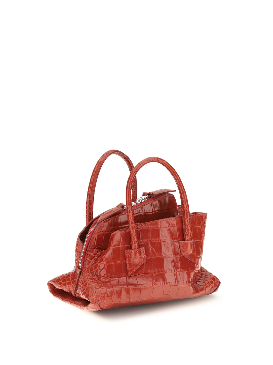 Handbag La Passeggiata Mini Croc-Effect Leather Red Calf Handbags