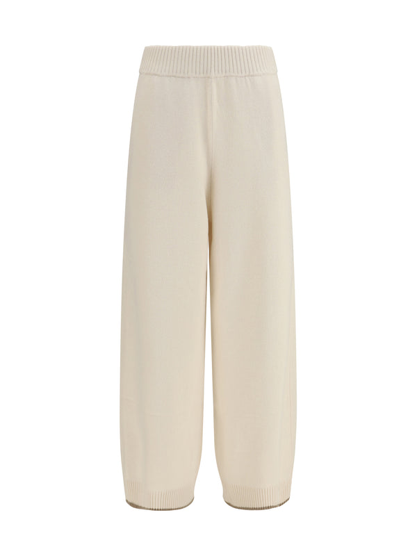 Cashmere Trousers English White+brown Kashmir/capra Hircus