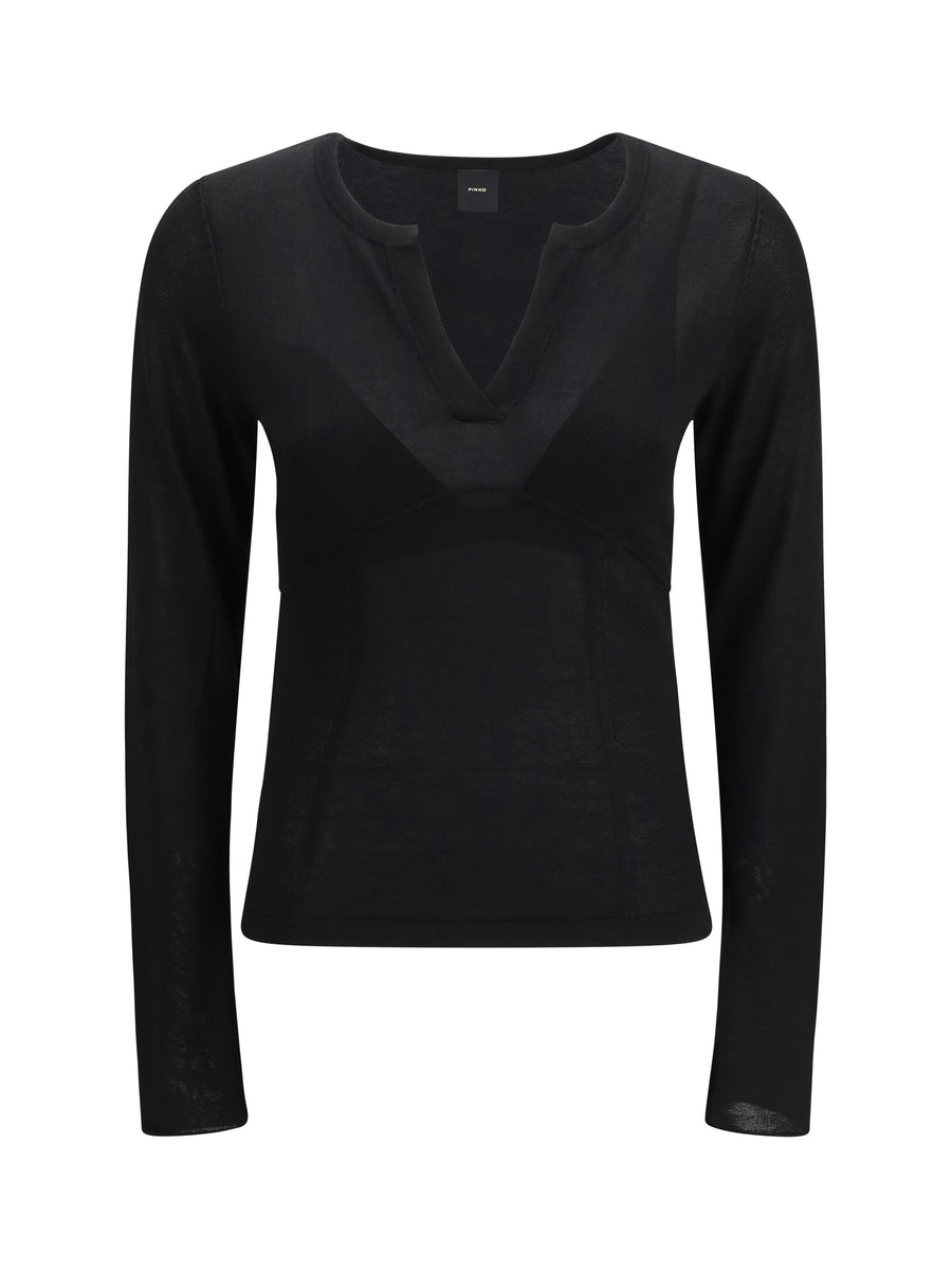 Pinko 57% Viscose; 43% Cotton blouse in black