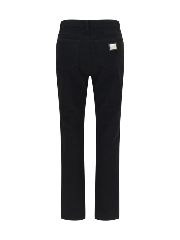 Five-Pocket Denim Jeans Blue Cotton Trousers